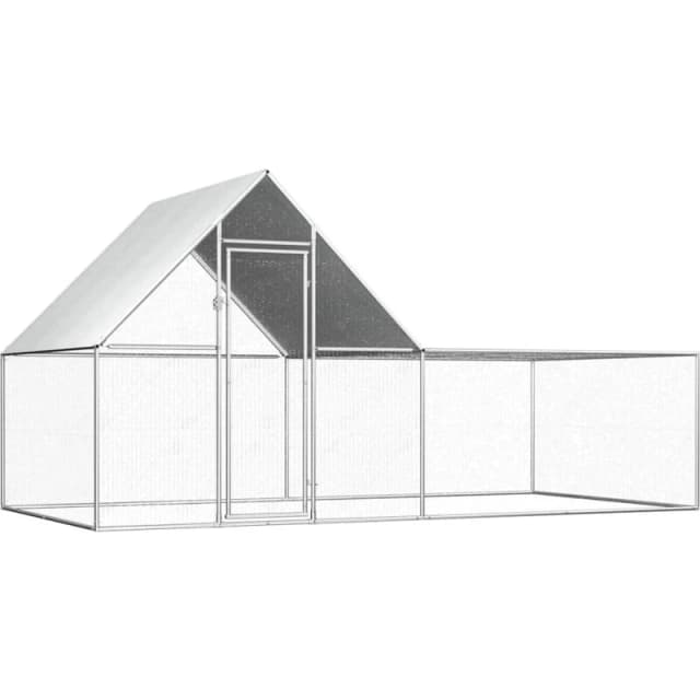 VIDAXL Chicken Coop 4x2x2 m Galvanised Steel Vidaxl 144556