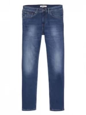 Tommy Jeans TJM Ryan Relaxed Straight Fit Aspen Blue Stretch Jeans, Aspen Blue, Size 32, Inside Leg Regular, Men