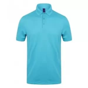 Henbury Mens Stretch Microfine Pique Polo Shirt (L) (Turquoise)