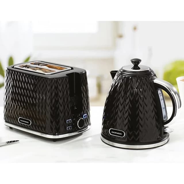 Daewoo SDA1829GE Argyle 1.7 L Jug Kettle and 2 Slice Toaster Set