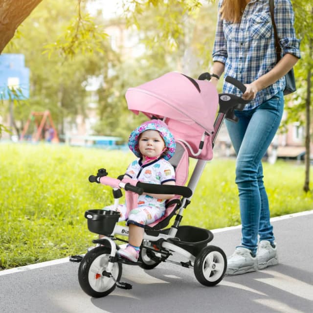 HOMCOM 6 In 1 Trike For Toddler 1-5 Years - Pink 370-061V00PK