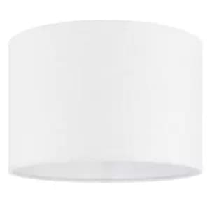 12" Straight Sided Round Drum Lamp Shade Vintage White Linen Modern Simple Cover