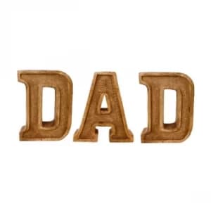 Hand Carved Wooden Embossed Letters Dad