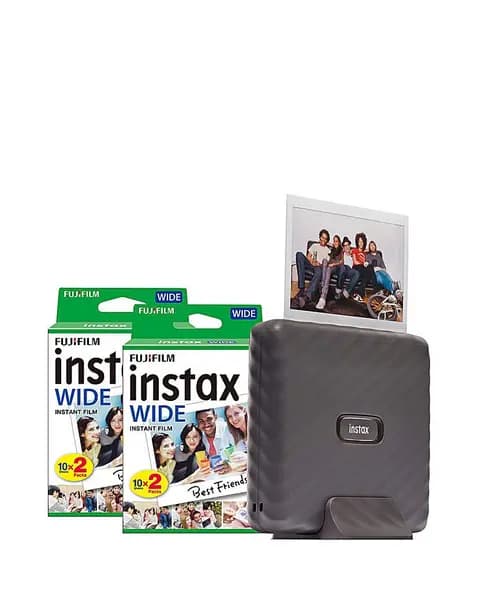 Fujifilm Instax Link Wide Printer - Mocha Grey (Printer + 40 Shot Pack)