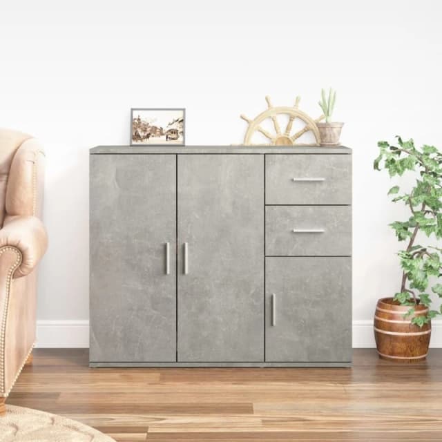 VIDAXL Sideboard Concrete Grey 91x29.5x75cm Engineered Wood vidaXL 8720845736248
