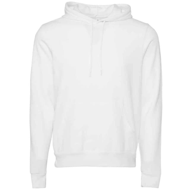 Bella + Canvas Mens Polycotton Pullover Hoodie in White Size: Small White Male S