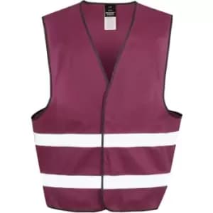 Result Adults Unisex Safeguard Enhance Visibility Vest (2X/3XL) (Burgundy) - Burgundy