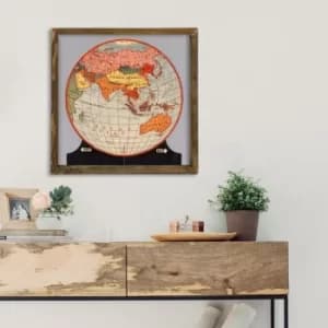 Map092 Multicolor Decorative Framed MDF Painting