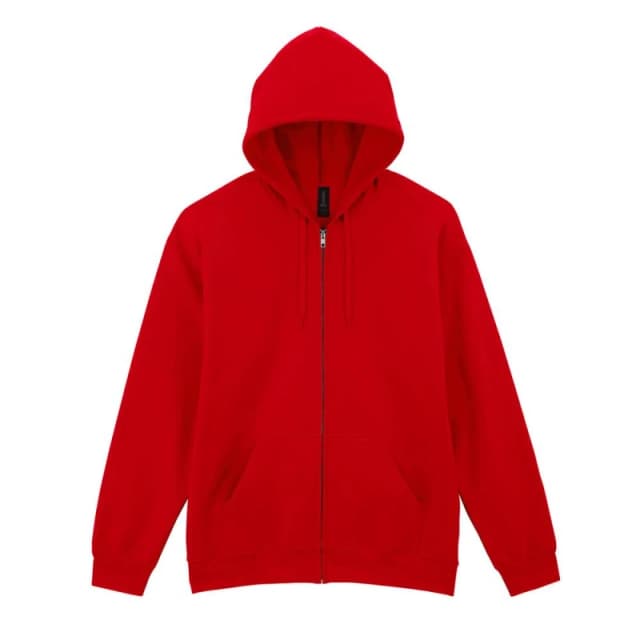 Gildan Mens Softstyle Fleece Midweight Full Zip Hoodie in Red Size: Small Red Male S