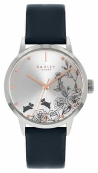 Radley Womens Blue Leather Strap Silver Dial Watch