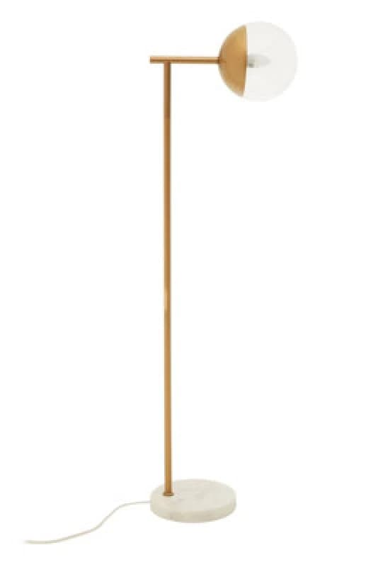 Orsina Effortlessly Eelegant Gold Finish Metal Floor Lamp, Versatile Tall Lamp On The Floor, Sturdy Bedroom Lamp
