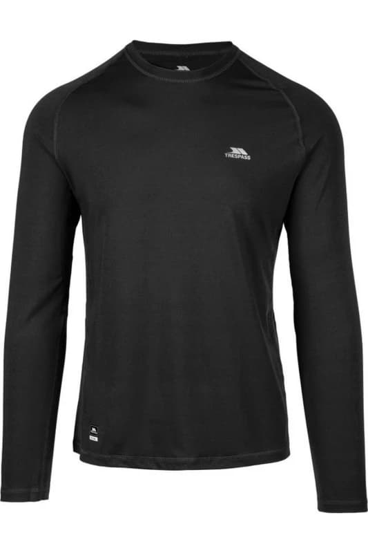 Trespass Trespass Men Nate Base Layer Top in Black Size: X-Large Black XL Male 5063238618367