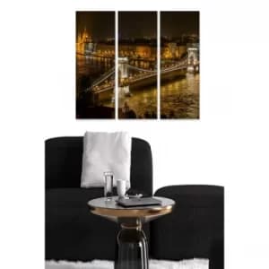 MDF525857 Multicolor Decorative MDF Painting (3 Pieces)