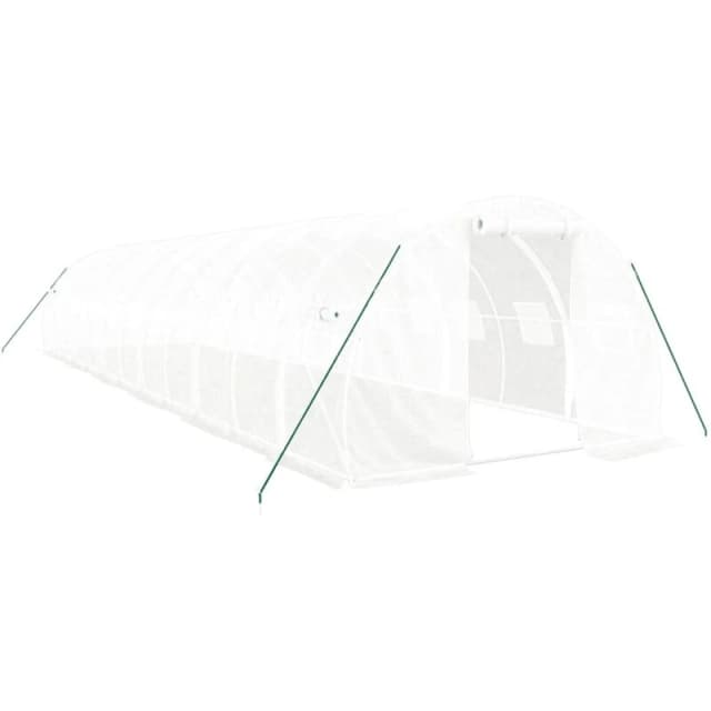 vidaXL Greenhouse with Steel Frame White 36 m 12x3x2 m, White 3188054