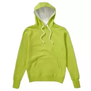 SG Mens Contrast Hooded Sweatshirt / Hoodie (XL) (Lime/White)
