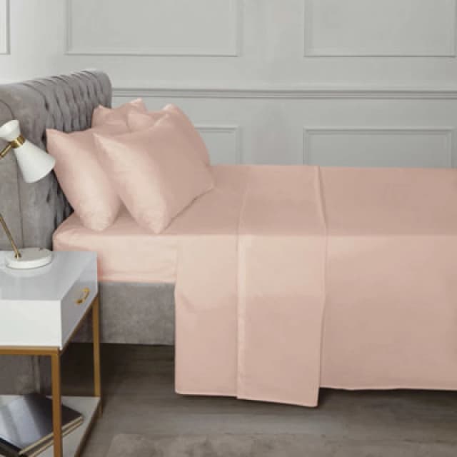Rapport Home TH Percale Fitted Sheet in Pink Size: King Pink Unisex King