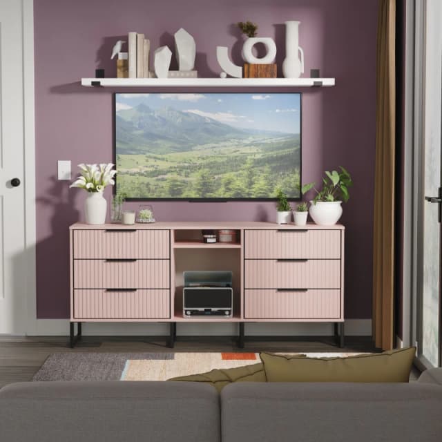 Ready Assembled 2 U Menai 6 Drawer Sideboard (Ready Assembled) in Dusty Pink Dusty Pink Unisex