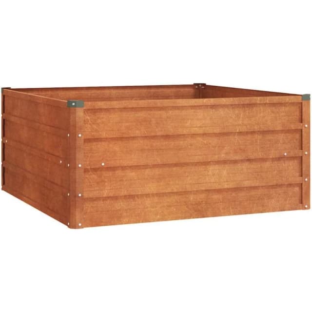 vidaXL Garden Raised Bed Rusty 100x100x45cm Corten Steel, Brown 151949