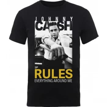 Johnny Cash Rules Everything Mens Large T-Shirt - Black