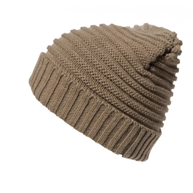 Result Result Men Winter Essentials Braided Beanie Hat in Brown Brown One Size Male 5057080699537