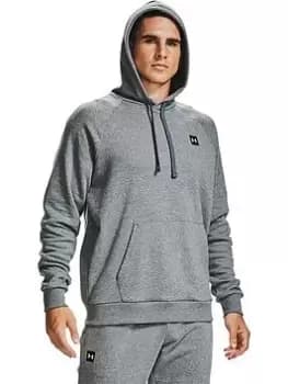 Under Armour Training Plus Size Rival Fleece Hoodie - Grey/White, Size 3XL, Men