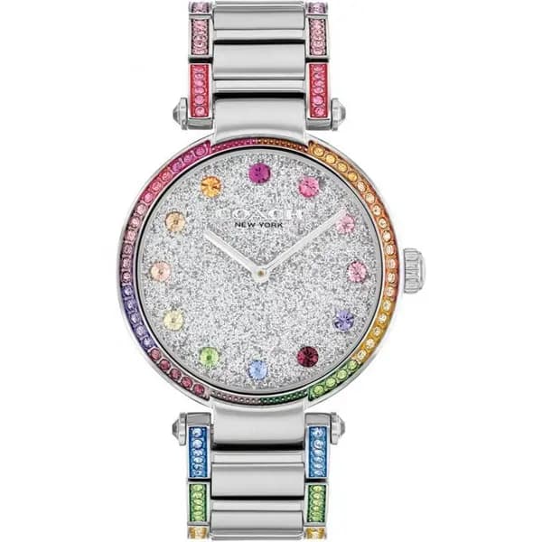 Coach Coach Ladies Cary Rainbow Crystal Bracelet Watch - Silver One Size