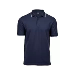 Tee Jays Mens Luxury Fashion Stripe Polo (S) (Navy/White)