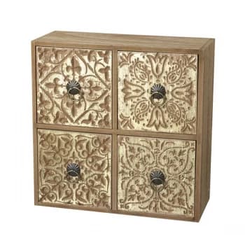 Square Gold And Wooden Drawers By Heaven Sends