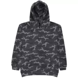 AWDis Childrens/Kids Camo Hoodie (5-6 Years) (Black Camo)