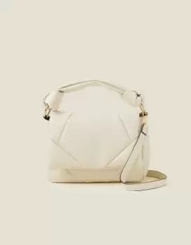 Accessorize Womens Quilted Handheld Cross-Body Bag White