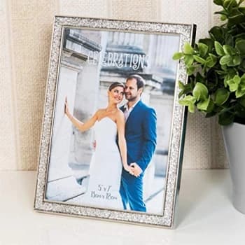 5" x 7" - Celebrations Silver Glitter Epoxy Photo Frame