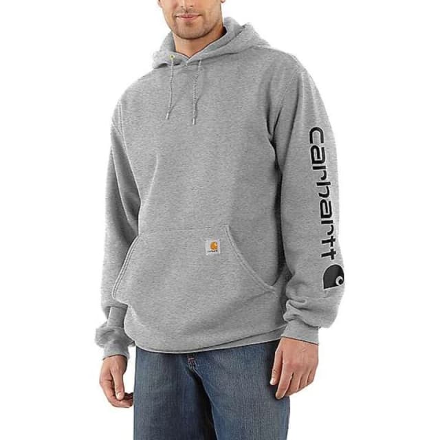 Carhartt Logo, hoodie , color: Light Grey/Black , size: S