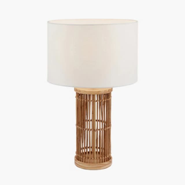 Sorbus Natural Ribbed Table Lamp Beige