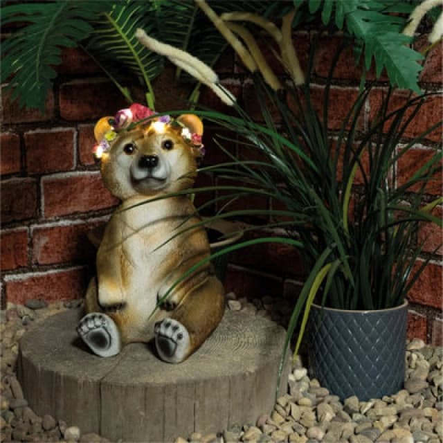Netagon Garden Outdoor Solar Powered Light Up Animal Bear Ornament Gnome Decoration Gift