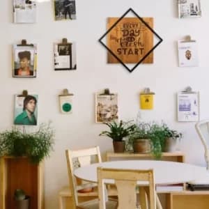 Every Day ?s A Fresh Start Walnut Black Decorative Wooden Wall Accessory