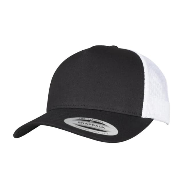 Flexfit Mens Two Tone 5 Panel Trucker Cap in Black Male One Size