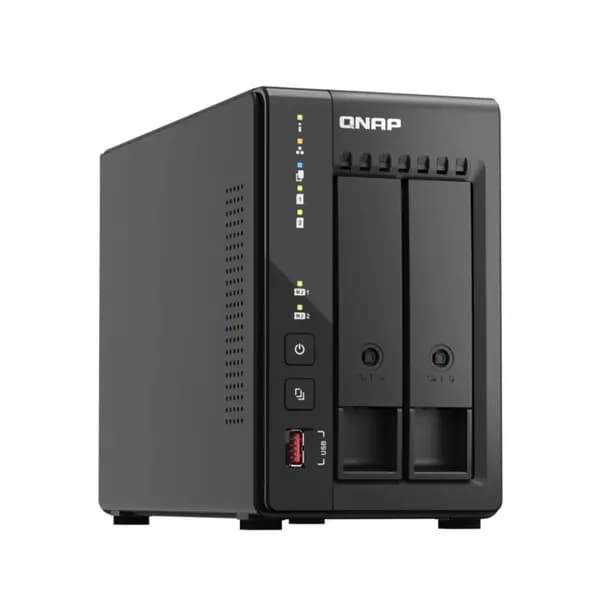 QNAP TS-253E 8GB RAM with 16TB Installed Storage 2 Bay SATA Desktop NAS Storage TS-253E-8G/16TB-IW