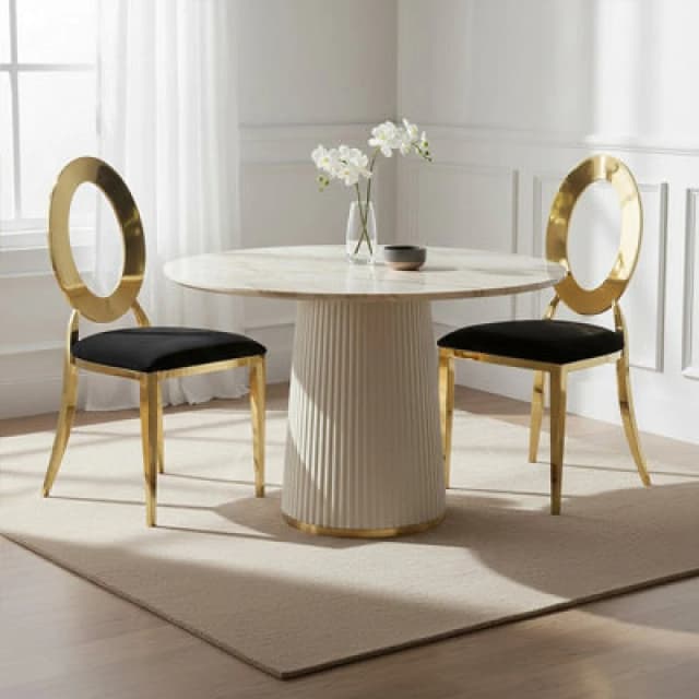 Premier Housewares Interiors by Premier Sarita Stackable Oval Dining Chair Gold