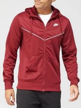 Nike Sportswear Repeat Full Zip Hoodie - Red, Size L, Men