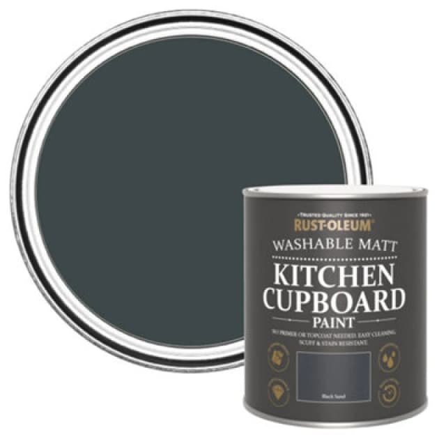 Rust-oleum Ro Kitchen Cupboard Paint Black Sand Matt 750Ml, Black RO0370013G1