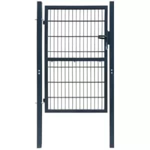 2D Fence Gate (Single) Anthracite Grey 106 x 210cm Vidaxl Grey