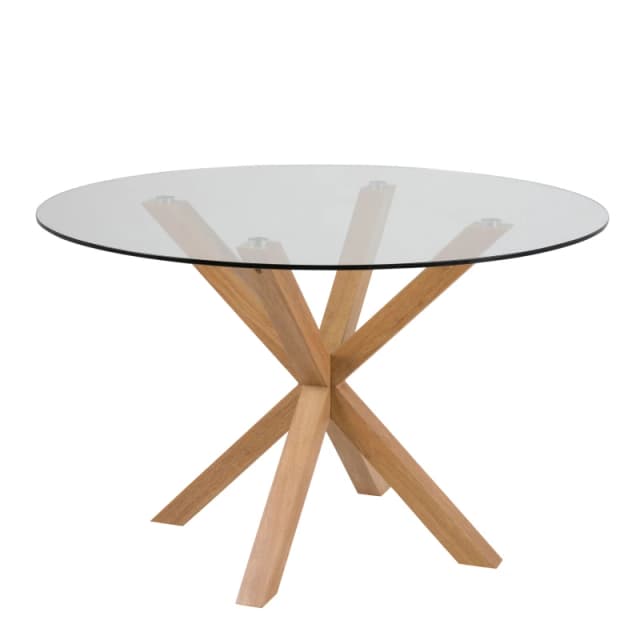 Furniture To Go Heaven Round Dining Table with Ceramic/Glass/Marble Top 119cm in Clear Clear Unisex