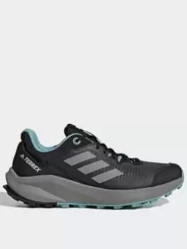 adidas Terrex Trailrider Trail Running Shoes, Black/Grey, Size 4.5, Women