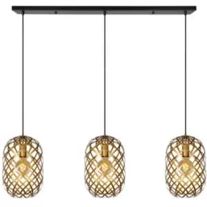 Lucide WOLFRAM - Bar Pendant Light - 3xE27 - Matt Gold, Brass