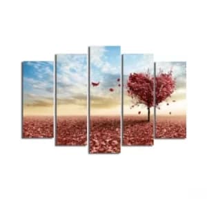 5PATK-69 Multicolor Decorative Canvas Painting (5 Pieces)