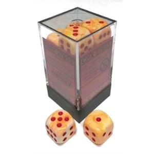 Chessex 16mm D6 Dice Block: Festive Sunburst with Red