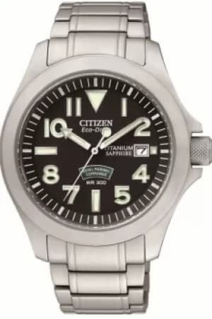 Mens Citizen Royal Marines Commando Super Tough Titanium Eco-Drive Watch BN0110-57E