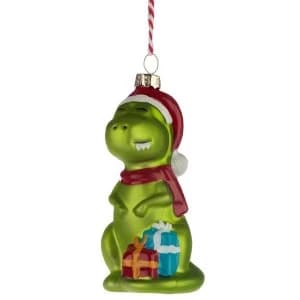 Dinosaur Glass Christmas Bauble Decoration