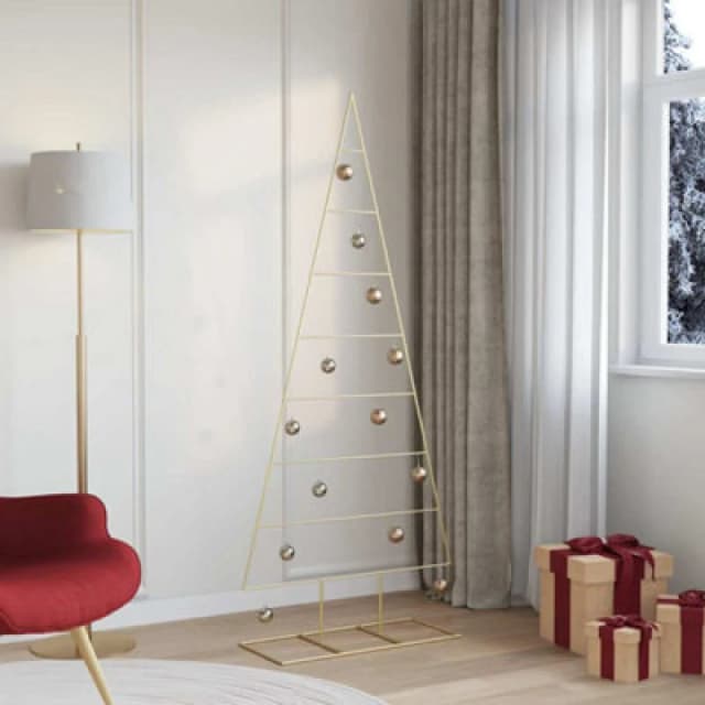 Vidaxl Metal Christmas Tree With Stand Gold 181cm Powder-Coated Steel