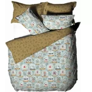 Furn Twelve Days of Christmas Duvet Cover Set (Double) (Blue)